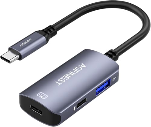 USB C to AR Glasses with Charging Adapter Enables Multi-Screen Enhanced 3D 4K@60Hz PD 100W Compatible for iPhone 15/16 Viture/Rokid/Xreal AR Glasses (USB2.0+ USB C) - style: USB2.0+ USB C