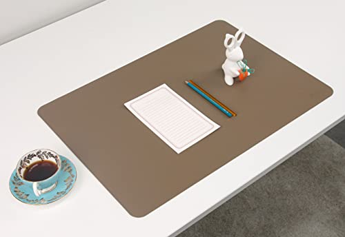 Dual-Sided Leather Desk Pad,Blotter for Laptop Computer,Mouse Pad,Writing,Drawing,Arts and Craft Mat (17"x24", Khaki) - color: Khaki/Light Khaki, size: 17"x24"