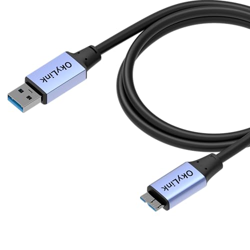 OkyLink USB 3.0 A to Micro-B Cable, Male to Male, 5Gbps 3ft | 1M, 3.2 Gen 1, for External Hard Drive HDD SSD - color: Gray USB3.0, size: 3ft (1m)