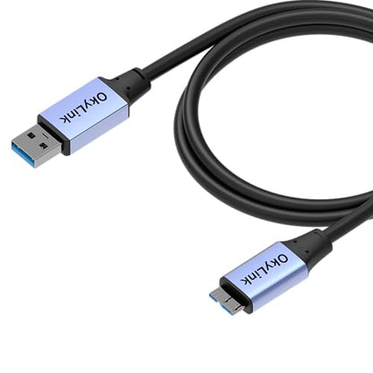 OkyLink USB 3.0 A to Micro-B Cable, Male to Male, 5Gbps 3ft | 1M, 3.2 Gen 1, for External Hard Drive HDD SSD - color: Gray USB3.0, size: 3ft (1m)