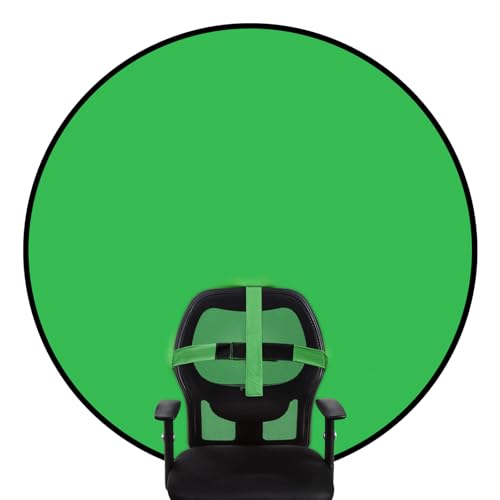 57in Portable Green Screen Chair Backdrop: Double-Sided Foldable Greenscreen Chroma Key Background for Streaming, Video Calls, Photography & Gaming