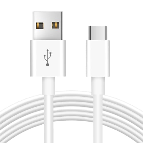 20ft/6M Long USB C Cable, Charging and Data Transfer, Durable USB A to USB C Power Charging Replacement Cord for Home Security Cameras, Phones, Switch Pro Controllers and More USB-C Devices-White - size: 20ft