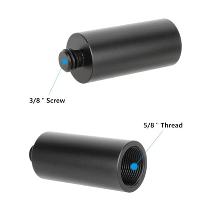 CAMVATE 5/8"-27 Female to 3/8"-16 Male Mic Stand Adapter (2" Long,2 Pieces)-3746