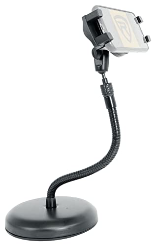 Rockville iSTAND 9 Desktop Gooseneck Stand, Weighted Base, Adjustable Mic Clip, Phone/Tablet Holder, Webcam Adapter, Perfect for Podcasting, Streaming | Includes Mic Clip, Webcam Adapter, 11.8" Gooseneck, Weighted Steel Base, Fits 4.7" to 12.9" Screens, 3