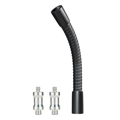 Heavy-Duty 9" Flexible Gooseneck Arm Extension Tube Bar Rod Kit Flex Mount with 1/4" & 3/8" Threads for Mobile Phones Cameras Mic Lighting and More Fits Most Stands Tripods Rigs Grips and Clamps - size: 9 Inch
