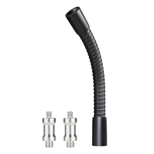 Heavy-Duty 9" Flexible Gooseneck Arm Extension Tube Bar Rod Kit Flex Mount with 1/4" & 3/8" Threads for Mobile Phones Cameras Mic Lighting and More Fits Most Stands Tripods Rigs Grips and Clamps - size: 9 Inch