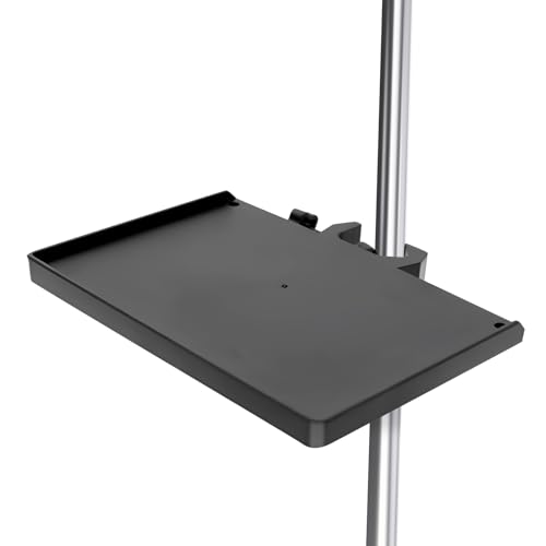 Mic Stand Tray Adjustable Clamp-On Microphone Stand With Phone Holder - Heavy-Duty Utility Rack Tray For Live Streaming Studio, Karaoke Stage, Music Sheet & Podcast Recording ((7.8"x5.5") No holder)