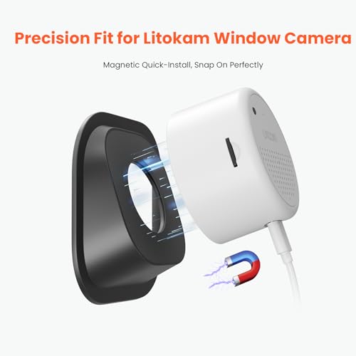 No Drill Window Mount for Litokam Window Camera, Adjustable Angle Tilt(Up/Down/Left/Right), No Screws, No Reflections, Damage-Free Mount for Outdoor Monitoring, Windows/Door Bracket Holder