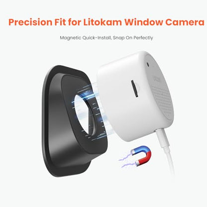 No Drill Window Mount for Litokam Window Camera, Adjustable Angle Tilt(Up/Down/Left/Right), No Screws, No Reflections, Damage-Free Mount for Outdoor Monitoring, Windows/Door Bracket Holder