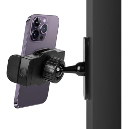 Magnetic Phone Holder for Gym, Portable Gym Magnetic Phone Holder, 360 Degree Adjustable, Compatible with 4.7-6.5’’ Smartphones (Black)