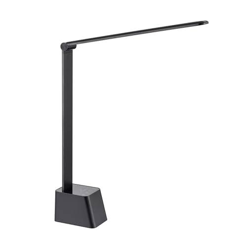 Ambertronix Minimalist LED Desk Lamp, 5 Lighting Modes, USB Charging Port, Aluminum Arms, Portable, Dimmable, Touch Control, Auto Timer, Power Adapter (5V2A) Required and Included. - color: Dark