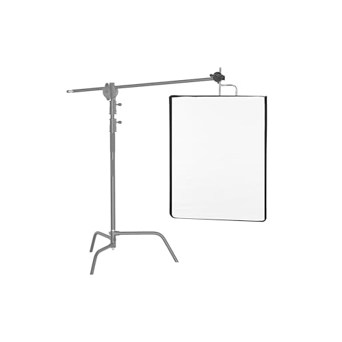 Photography Light Reflector Flag Kit, 30x35inches/75x90cm, 4-in-1 Gold/Silver/Black/White Diffuser and Translucent Diffuser, Foldable Stainless Steel Frame