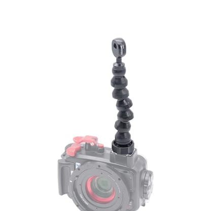 6" Flexible Extension Arm Mount with YS Head Adapter Connector, Diving 360° Adjustable Gooseneck 6-Section Lightweight Arm for Underwater Camera Housing Cold Hot Shoe Photography Gear Lighting System