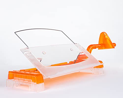MemoScape Adjustable in-Line Document Holder for Typing | Reduces Neck Strain, Improves Focus, Boosts Desk Organization, and Workflow | Paper Holder Stand for Desk and Home Office - Orange (VUR 4060) - color: Orange/Clear