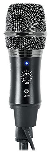 ROCKVILLE A-Stream Live Streaming USB Microphone w Gain+Mute Control+Stand+Cable | Desktop Stand, USB Cable, Plug and Play, Windows/Mac, 14mm Cartridge, Omni-Directional, 20Hz-20kHz