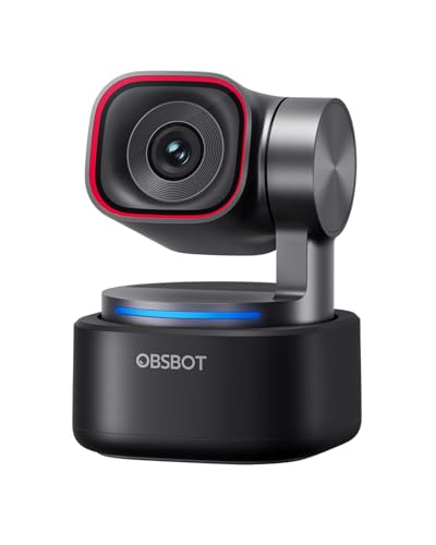 OBSBOT Tiny 3 AI-Powered Spatial Audio 4K Webcam, AI Tracking PTZ Camera with 1/1.28" Sensor, Tri-Mic, Voice & Gesture Control, 120FPS, HDR, Web Cam for PC, Laptop, Streaming, Meeting, Zoom, Teams