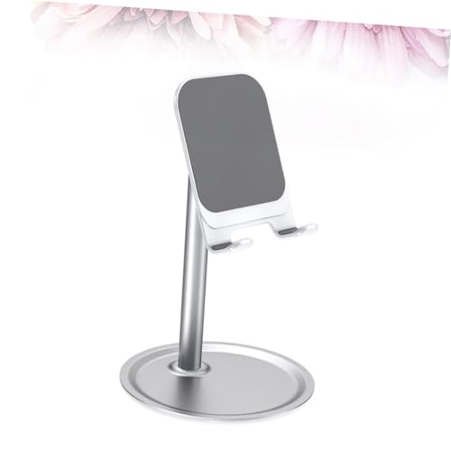 KALLORY Metal Phone Holder for Desk Adjustable Tablet Stand for Tablets Flexible Lazy Bracket Compatible Smartphones Space-Saving Design White - color: White