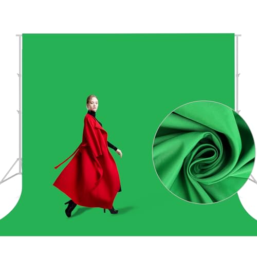 Aimosen 10x10FT Green Screen Backdrop for Photography, Large Background for Zoom Meetings, High Density Polyester Fabric Chromakey Backdrop Curtain for Video Photoshoot Studio Gaming - color: Green