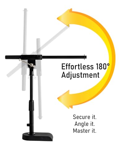 Stage Rocker Adjustable Low-profile Microphone Stand - Snare/Tom Bottom/Bass (Kick) Drum/Table Top, Adjustable Height, 15.75“ Telescoping Boom Arm, Clip-on cable holder, Powered by Hamilton (SR610111) - size: 1 Pack