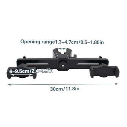 SnowTing Universal Dual Phone Holder with Crab Clamp, 360° Rotation Adjustable Clip Stand Smartphone Tripod Mount Adapter for Vlog Live Streaming Video Recording Selfie - style: Dual Phone Holder