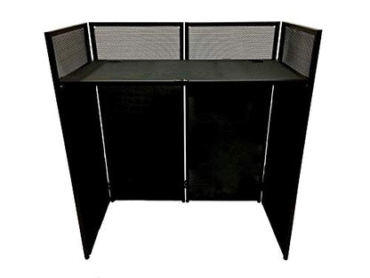 DJ Event Facade White/Black Scrim Metal Frame Booth + 20" x 40" Flat Table Top Includes Both White and Black Panels + Carrying Cases!