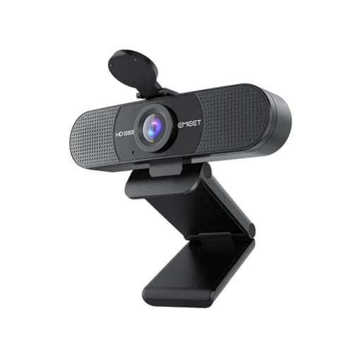 EMEET SmartCam C960 1080P Webcam with Dual Noise-Canceling Microphones (Black) Bundle with 8-Inch Table Tripod (2 Items)