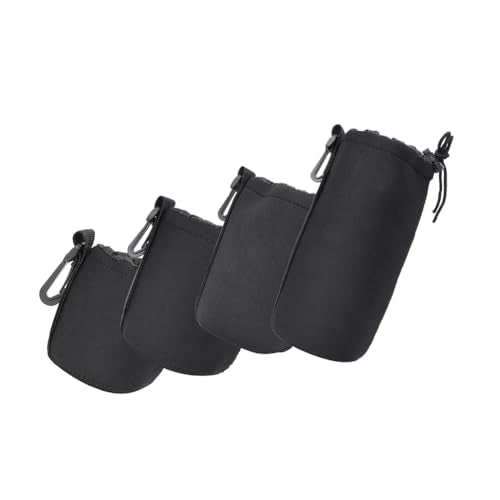 4PCS Lens Pouch Set, Neoprene Camera Storage Bags DSLR Case | Shock Absorption Water Resistant Soft Protective Bag for Camera Lens Storage, Portable DSLR Camera Cover Replacement Use