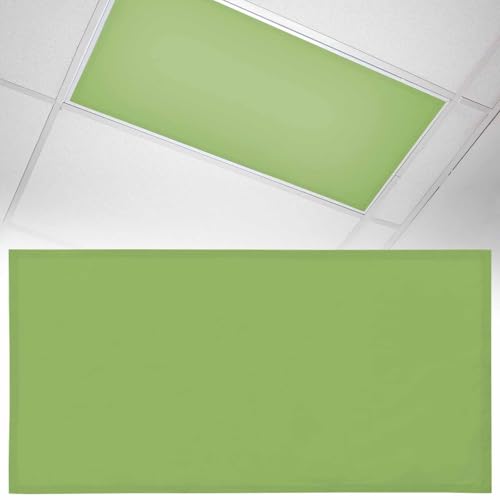 1 Pack Fluorescent Light Cover 4x2 Feet, Fruit Green Lights Filters Drop Fluorescent Lights Shade Panel, Farmhouse Solid Green Color Modern Art Magnetic Ceiling Light Cover for Classroom Office - color: Fruit Green, size: 1 Piece