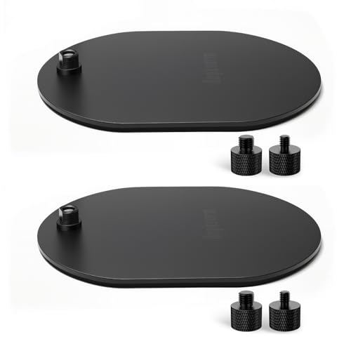 Universal Mic Stand Base, Heavy-Duty Elliptical Metal Table Desktop Mount with 5/8"-27 Thread, 1/4" & 3/8" Adapters, Compatible with Extension Tube, Goosenecks Arms, Booms - KB49 - size: #KB49 - 2PCS
