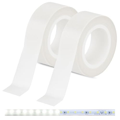 Light Soften Tape 2 PCS 0.78inx32.8ft LED Light Strip Masking Tape for Slightly Diffuser Light,White - color: White