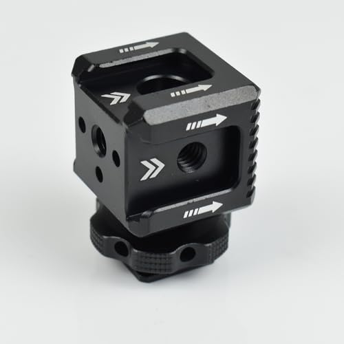 Triple Cold Shoe Mount Bracket, Camera Hot Shoe Mount Adapter with 1/4" Screw Holes for Flash Light Monitor Video Mic Compatible with Canon Nikon Camera Camcorder