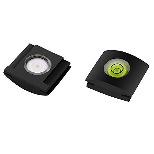 Anwenk Hot Shoe Level Camera Bubble Level Hot Shoe Spirit Level Hot Shoe Cover (Includes 2 Axis Bubble Level and 1 Axis Hot Shoe Cover) Combo Pack