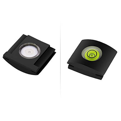 Anwenk Hot Shoe Level Camera Bubble Level Hot Shoe Spirit Level Hot Shoe Cover (Includes 2 Axis Bubble Level and 1 Axis Hot Shoe Cover) Combo Pack