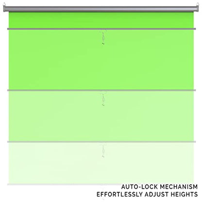 【Wider Style】 KHOMO Gear Green Screen 84 x 84 inch – Extra Large Pull Down Backdrop – Portable Collapsible Roll Down Projector Screen – Green Screen for Video, Streaming, and Photography - color: Green - Grey Metal Frame