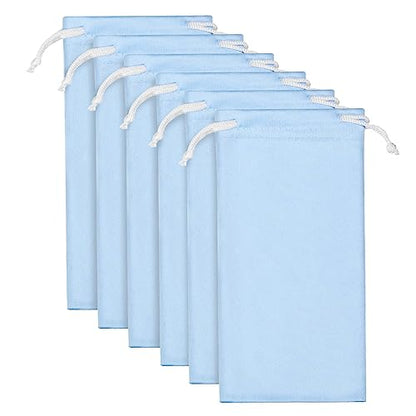 6pcs Eyeglasses Sunglasses Microfiber Pouch Bag, Cell Phone Storage Pouch 7.1" x 3.5" - color: Blue