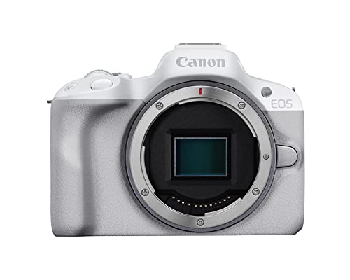Canon EOS R50 Mirrorless Vlogging Camera (Body Only/White), RF Mount, 24.2 MP, 4K Video, DIGIC X Image Processor, Subject Detection & Tracking, Compact, Smartphone Connection, Content Creator | 24.2MP Aps-C, Digic X, Dual Pixel Af Ii Subject Detection, 4K