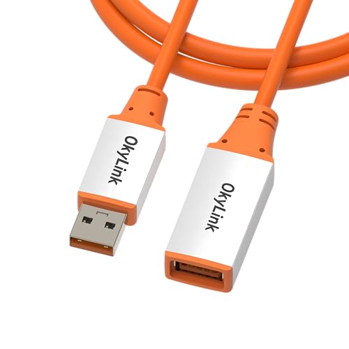 OkyLink Active USB 3.2 Gen 2 Extension Cable 10Gbps 10Gbps, 3ft | 1m, Male to Female, Built-in Signal Repeater, Aluminum Housing, for External SSD, HD Webcam & Fast Peripherals - color: USB3.2(10Gbps), size: 3ft (1m)
