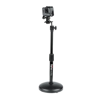 Gator Frameworks Desktop Microphone Stand with Round Weighted Base & Adjustable Height (GFW-MIC-0501) - size: 5" Weighted Base, style: Adjustable Height