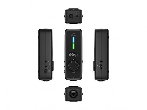 IK Multimedia iRig Pro I/O audio interface for iPhone, iPad, Mac, iOS and PC with USB-C, Lightning and USB cables, 24-bit, 96 kHz recording and guitar, bass and XLR mic inputs
