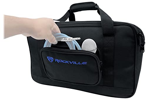 Rockville TB8 Padded Speaker Bag Carry Case For 8" DJ PA Speakers+Stand | Rugged Carry Case, Stand Compartment, Secure Interior Buckles, Rain, Splash and Scratch Resistant, Dual YKK Zippers - style: 8 - Inches
