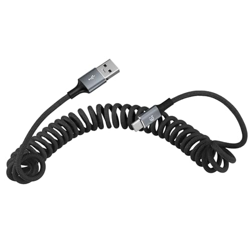 USB C to USB A Charging Cable, Fast Charge, for Canon EOS Rebel T7i, Sony A5100 DCR-SR200, Nikon D3400 D90 D7000 - color: Black Braided, style: USB-A to USB-C