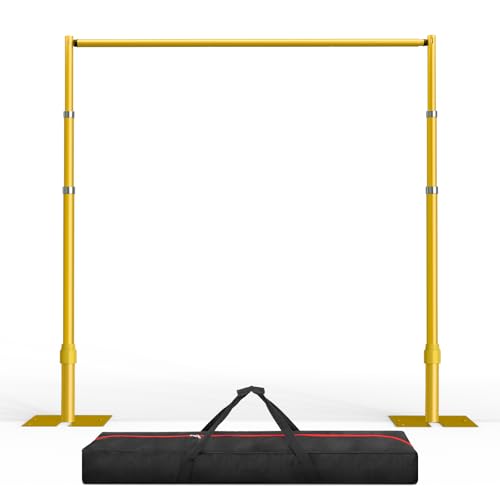 EMART Pipe and Drape Backdrop Stand Kit, 12ftx10ft Heavy Duty Adjustable Photo Background, Metal Frame with Flat Base for Wedding, Birthday Party, Banquet Decorations - Gold - color: Gold, size: 12x10FT