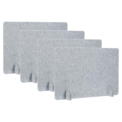 PATIKIL Desk Dividers 24" x 16", 4 Pack Desk Privacy Panel Freestanding Noise Reducing Partition Acoustic Panel with 4Pcs Support Feet for Testing Office Home Library, Cement Gray Style C - color: Cement Gray Style C, size: 24" x 16"
