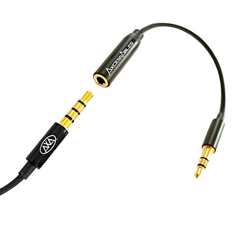 AxcessAbles Lavalier Microphone with 3.5mm TRRS Cable & TRS Adapter – Omnidirectional Clip On Lapel Mic for iPhone Android Camera Laptop – Wired Condenser Microphone for YouTube Podcast Interview - size: 1 Lavalier