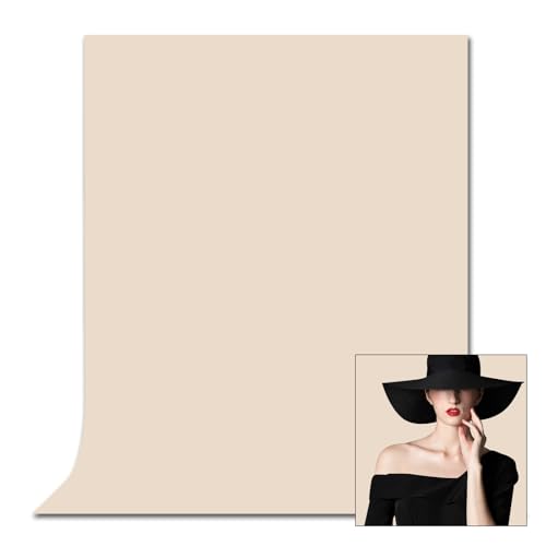 Beige Backdrop for Photography Photo Booth Professional Photo Backdrop Curtains Studio Portrait Video Teams Photo Cream Solid Color Background for Photoshoot 6x9FT - color: Beige, size: 6x9FT