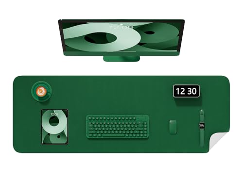 Desk Pad, 48" x 17" PU Leather Non-Slip Desk Mat Large Mouse Pad for Desktop, Waterproof Laptop Computer Writing Mat for Office, Home, Work, Gaming, Dark Green - color: Dark Green, size: 48" x 17"