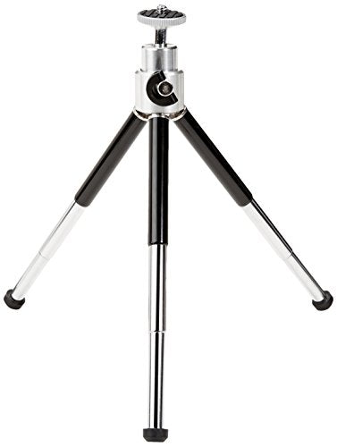 Amazon Basics Lightweight Portable Mini Travel Tripod with 360° Ball Head, Adjustable Height, Desktop, Black
