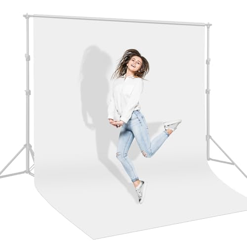 UTEBIT 6X9FT White Background for Photography Photo Booth Backdrops for Photoshoot Backgrounds Screen Video Recording Parties Curtain, Low Temperature Ironing to Remove Wrinkles - size: 6x9FT