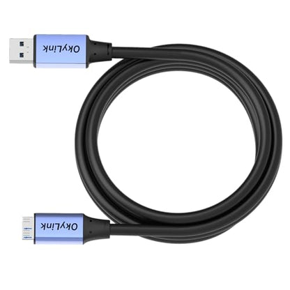 OkyLink USB 3.0 A to Micro-B Cable, Male to Male, 5Gbps 10ft | 3M, 3.2 Gen 1, for External Hard Drive HDD SSD - color: Gray USB3.0, size: 10ft (3m)