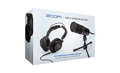 Zoom ZDM-1 Podcast Mic Pack Includes Dynamic Microphone, Headphones, Tripod, Windscreen, and XLR Cable | Includes Zdm-1 Dynamic Mic, Zhp-1 Closed-Back Headphones, Tps-4 Tripod, Windscreen, 2m Xlr Cable - size: (Pack of 1)